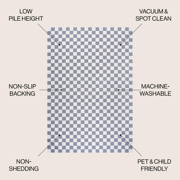 Ainsley Modern Cottage Checkerboard Washable Area Rug